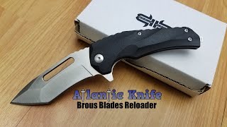 BROUS BLADES RELOADER LINERLOCK BLACK D2 TOOL STEEL TANTO FOLDING KNIFE M003 [upl. by Elyrad]