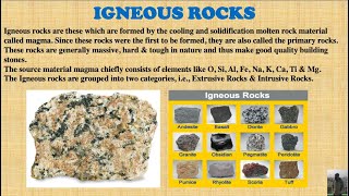 Igneous Rocks Introduction  Part1  Hindi  Engineering Geology [upl. by Ablem]