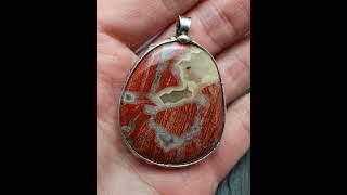 Brecciated JasperDouble Sided Pendant healingcrystalsandstones jewelry jasper gemstone [upl. by Eustazio]