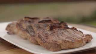 Cooking Porterhouse Steak on a Weber Premium Gas Barbecue [upl. by Ynots]