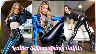 3540 Leather Demanding faux leggings pants bodysuit outfits for ladies over50 fashion leather [upl. by Maleki]