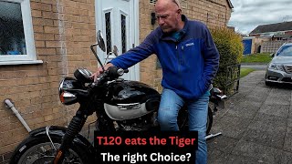 Triumph T120 Bonneville comes to the channel Triumph Tiger 900 GT leaves the channel Good choice [upl. by Barabbas]