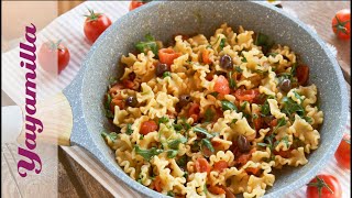 Pasta con Pomodorini Olive Taggiasche e Rucola  Cherry Tomatoes Taggiasca Olives and Rocket Pasta [upl. by Mintun]