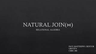 Relational Algebra  Natural Join [upl. by Jolynn21]