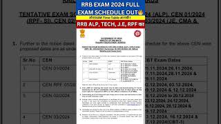 RRB EXAM 2024 FULL EXAM SCHEDULE OUT🔥 RRB Upcoming Exams Official Notice [upl. by Aldwin]