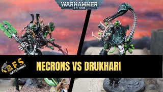 New Codex Necrons Vs Drukhari Warhammer 40k Battle Report 10th Ed [upl. by Newcomer]