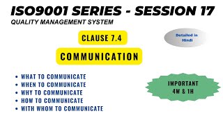 ISO 9001 Clause 74 I Communication I Internal and External [upl. by Yesoj]