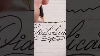 Diabolical calligraphy flourishing handwriting flourish foutainpen Pilotfountainpen e95s [upl. by Nerred]