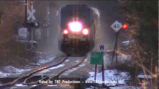 NECR amp Amtrak Trains at Sunset in North Amherst MA [upl. by Sylvanus]