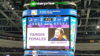 Famous Females lookalikes on the jumbotron at Blues game [upl. by Noak]