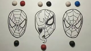 How to draw Spider Man Magic plasticine [upl. by Bogoch]