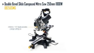 GMC Double Bevel Slide Compound Mitre Saw 250mm 1800W [upl. by Anum]