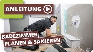 Badezimmer planen amp sanieren  Klebevinyl in der Dusche [upl. by Emsmus]