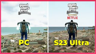 GTA SA Definitive Edition PC vs Mobile Netflix Details Comparison [upl. by Ahsikal191]