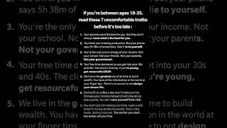 If youre between ages 18  35 Read these 7 uncomfortable truths before its too Late 🤯 [upl. by Nibram]