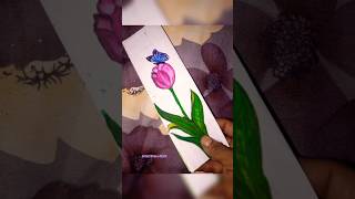 Floral and butterfly bookmark origami art bookmark shortsart trending drawing flowers [upl. by Jeb]