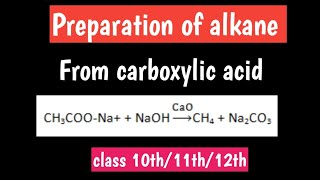 Preparation of alkane from carboxylic acid  alkane preparation [upl. by Asselem]