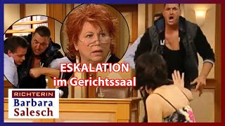 Angeklagter RASTET AUS und BEDROHT Zeugin 😱 quotDu Schlmpequot  22  Richterin Barbara Salesch  SAT1 [upl. by Earle]