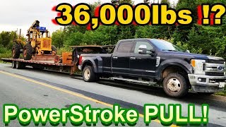 FORD PowerStroke PULLS 36000lbs WE BROKE THE TRAILER Skidder Pull 2 [upl. by Lello]