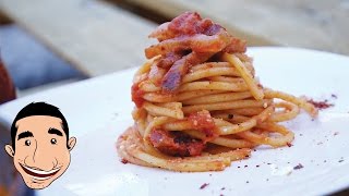 BUCATINI ALL AMATRICIANA  Italian Pasta Amatriciana  Amatriciana Sauce Recipe [upl. by Anoyek]