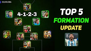 4123 amp Top 5 New Formations Update In eFootball 2024  4123 formation efootball 2024 [upl. by Occor]