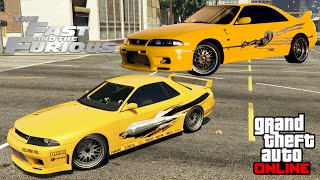 GTA 5  FampF 1  Leons Skyline R33 GTR Build W CRAIG LIEBERMAN  Elegy Retro Customization [upl. by Anirt909]