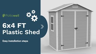 Patiowell Resin Outdoor Storage Shed  6 x 4 FT Assembly [upl. by Grover]