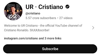 UR Cristano Cristiano Ronaldo official YouTube channel  Cr7 channel  world record [upl. by Esil959]