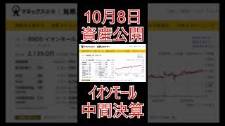 【資産公開】10月8日−47万円。イオンモールが中間決算発表。Shorts資産公開 高配当株投資 [upl. by Alegna174]