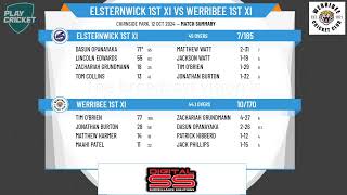 Elsternwick 1st XI v Werribee 1st XI [upl. by Ahsieyt]