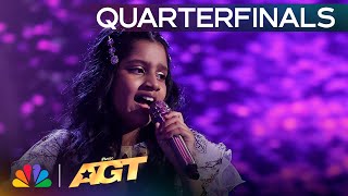 10YearOld Pranysqa Mishra Sings quotWrecking Ballquot by Miley Cyrus  Quarterfinals  AGT 2024 [upl. by Hax]