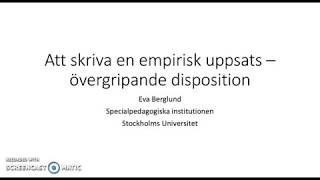 Empirisk uppsats övergripande disposition [upl. by Aimit852]