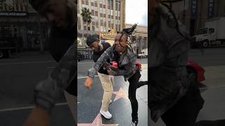 Drunk fight on Hollywood Walk of Fame Fikshun vs Cinco fight action drunk fikshun [upl. by Moriah]