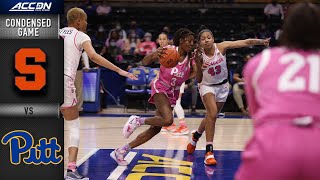 Syracuse vs Pitt Condensed Game  202122 ACC Women’s Basketball [upl. by Barkley298]