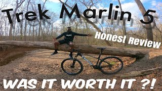 TREK MARLIN 5  HONEST REVIEW  IS IT A GOOD BEGINNER BIKE [upl. by Romulus]