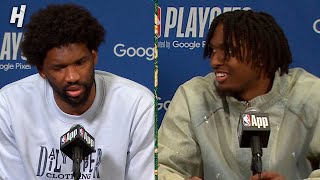 Joel Embiid amp Tyrese Maxey talks Game 6 Loss vs Knicks Postgame Interview [upl. by Waddell]