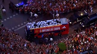 Euro 2024 winners Spain parade through Madrid 🏆 [upl. by Fusuy]