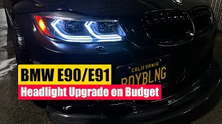 BMW E90E91 Headlight Upgrade on Budget Best Affordable Options for Improved Style and Functionality [upl. by Enitsugua]