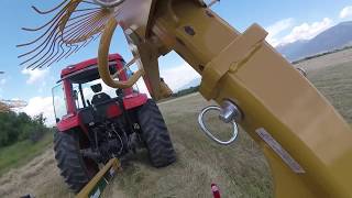 RAKING HAY Kioti 9020 vermeer vr 1022 [upl. by Nickles]