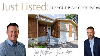 Just Listed 2415 Southvale Crescent  3 Bed  Walk out Basement  Condo for Sale in Sheffield Glen [upl. by Philander]