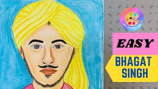 How to draw Bhagat Singh  Step by Step Drawing with Poem [upl. by Adiam]