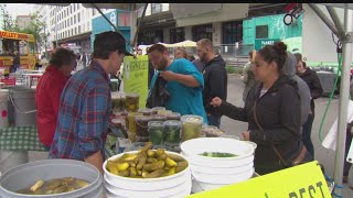 Sweet Or Sour Pickle Fair Hits Bostons Seaport District [upl. by Nezam]