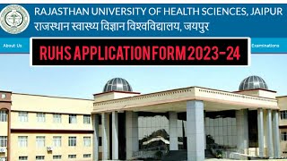 RUHS APPLICATION FORM FOR NURSING PARAMEDICAL PHYSIOTHERAPY [upl. by Seligmann]