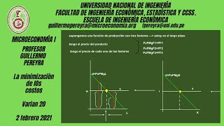 Microeconomía I la minimización de los costos Varian 20 [upl. by Bethina309]