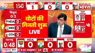 Lok Sabha Election Results with Arnab Goswami LIVE पहले रुझान में बीजेपी सबसे आगे  NDA Vs INDIA [upl. by Lamiv]