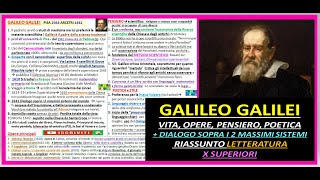 GALILEO GALILEI riassunto Vitaoperescoperte pensiero e poetica letteratura x superiori [upl. by Kristof898]