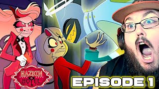 HAZBIN HOTEL quotOVERTUREquot  S1 Official Full Episode 1 HazbinHotel REACTION [upl. by Dnalrag]