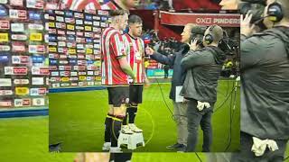 Gustavo Hamer stood at stool with Harry Souttar during postmatch player interviews [upl. by Kali379]