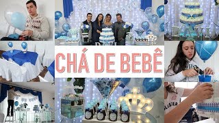 PREPARATIVOS  MONTANDO DECORAÇÃO  CHÁ DE BEBÊ TEMA BALÃO AZUL [upl. by Cara]