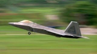 F22 Stealth Fighters Soar and Touch Down in Malaysia 2014 [upl. by Aener315]